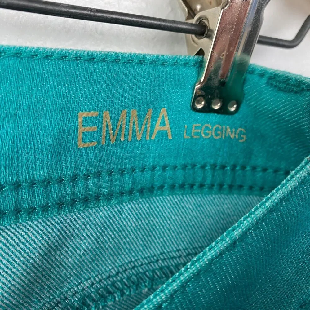 DL1961 Emma Leggings Jeans Woman Aqua Blue Low Waist 30x28